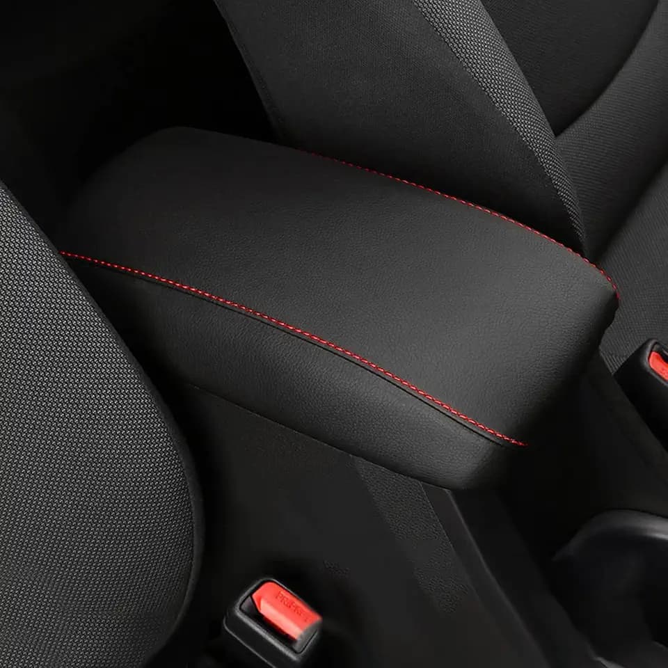 AOMSAZTO Console Armrest Covers for 2012-2017 Toyota Camry Red Stiches