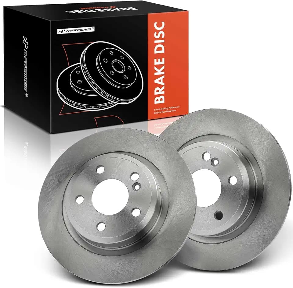 A-Premium 11.61 Inch (295mm) Rear Solid Disc Brake Rotors, 2-Pack