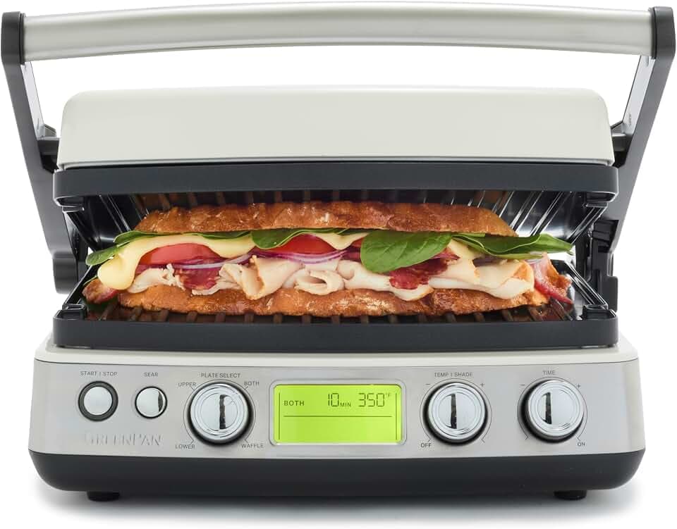 Greenpan Elite 7-in-1 Contact Grill & Griddle with Ceramic Nonstick Plates