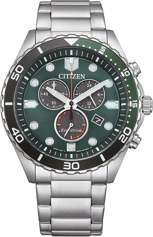 Citizen Herren Chronograph Eco-Drive Armbanduhr Sporty Aqua