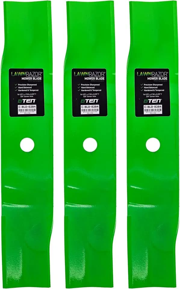 8TEN LawnRAZOR Blade Set for Cub Cadet Z-Force 48 Inch Deck 01004772 (High Lift) 3 Pack