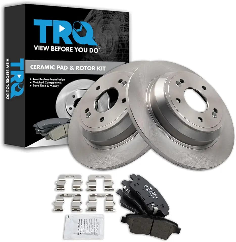 TRQ Rear Brake Pad and Rotor Set Ceramic