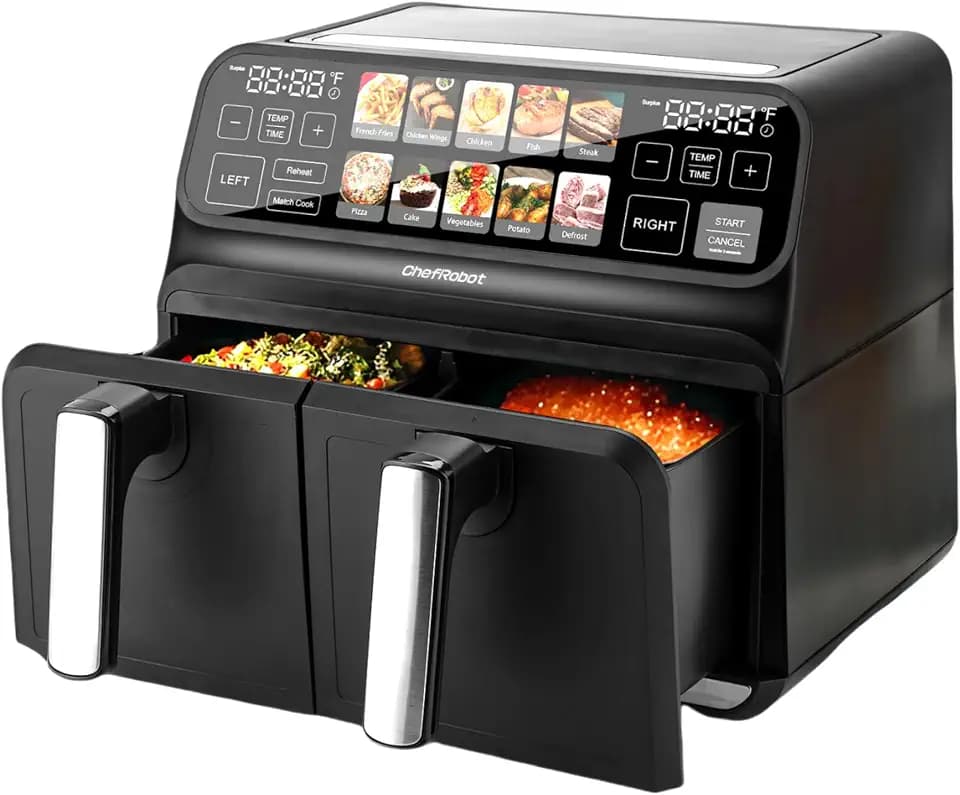 ChefRobot Dual Air Fryer 8 Quart TFT Screen for Family Size/Kitchen/RV