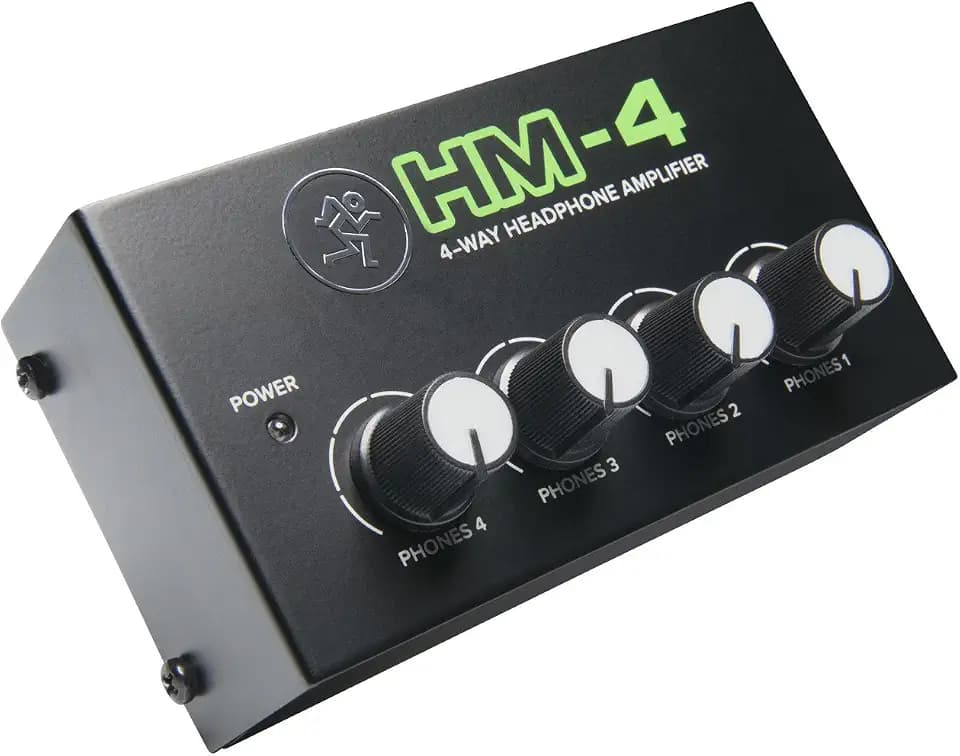 Mackie HM-4 Headphone Amplifier (4-Channel), Compact Splitter, Black