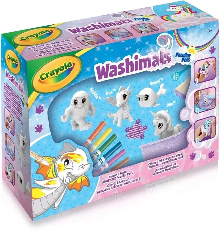 CRAYOLA - Washimals Peculiar Pets Sanctuary - Kreativset - Washimals - Color N Wash - ab 3 Jahren - Mal- und Zeichenspiel