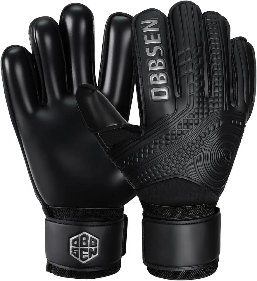 Fußball Torwarthandschuhe mit Fingerschutz und doppeltem Handgelenkschutz, Torwarthandschuhe die Starkem Grip für Kinder, Jugendliche und Erwachsene Herren und Damen