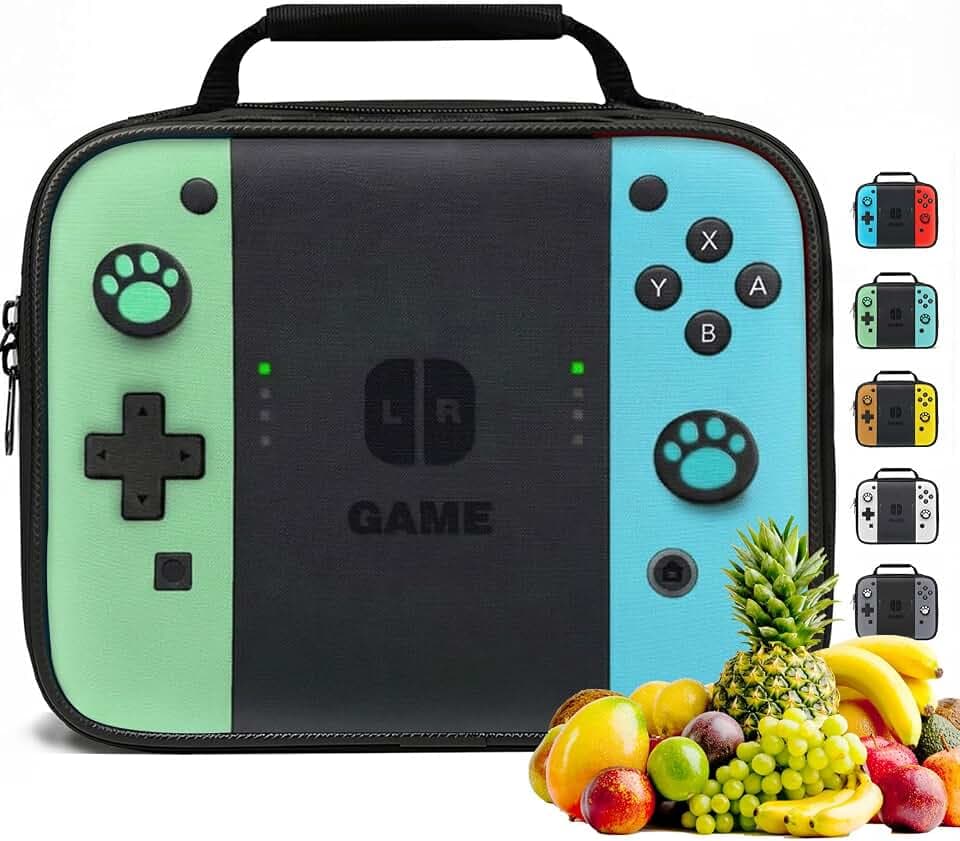Insulated Lunch Box for Boys Girls, Game Lunch Bag for School Work Office Travel Picnic Hiking Beach, Waterproof Leakproof Portable Fits Most Bento Boxes