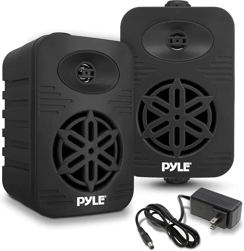 Pyle 500 Watt Bluetooth Indoor Outdoor Speakers Pair - Dual Waterproof 5.25” 2-Way Full Range Speaker System w/ 1/2” High Compliance Polymer Tweeter | Home, Boat, Marine, Deck, Patio, Poolside (Black)