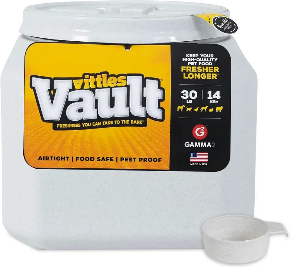 Vittles Vault Airtight Pet Food Storage Container + Scoop, Up to 30lbs