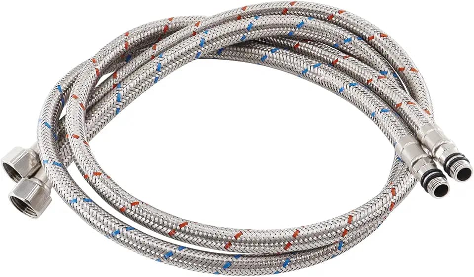 2 Stück 80cm Flexschlauch G3/8 Zoll Weiblich, M10 Männliche Anschlussschlauch Armatur, Edelstahl Panzerschlauch, Wasserhahn Schlauch für Küche Mischbatterie