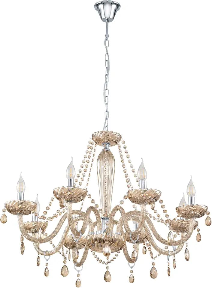 EGLO Pendelleuchte Basilano, 8 flammiger Kronleuchter Vintage, Shabby Chic