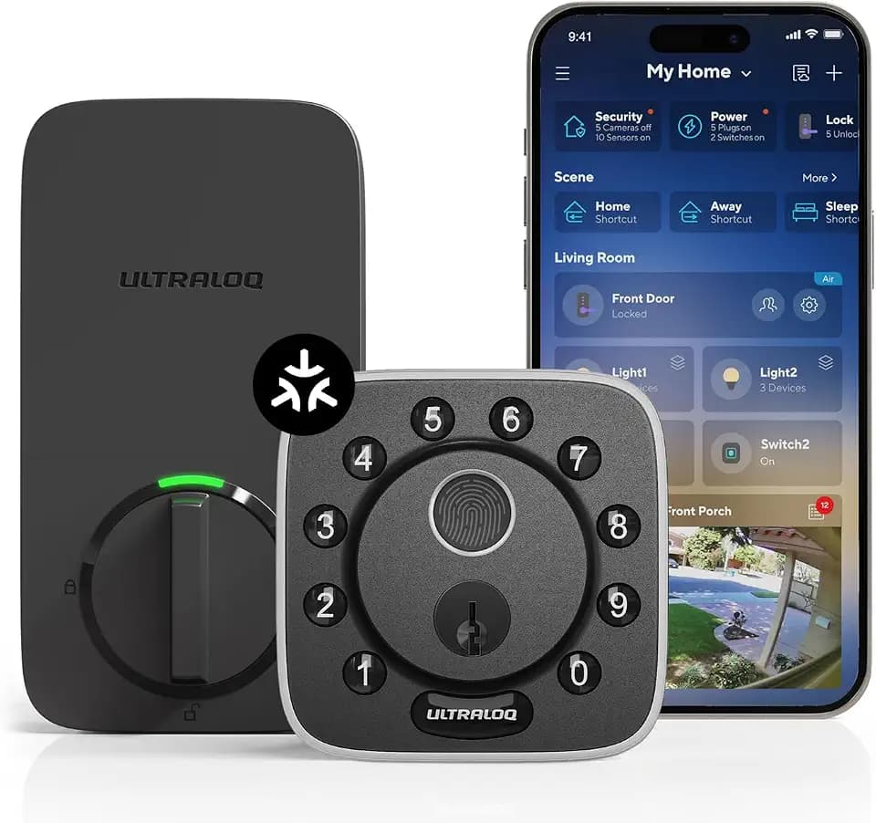 ULTRALOQ Bolt Fingerprint Matter Smart Lock with Sensor, Bluetooth, App