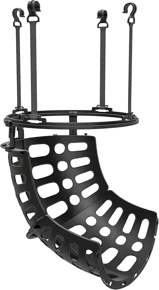 SPORTNOW Basketballrückkehr, Rückführung des Basketballs, 360 ° drehbar, höhenverstellbar, mit abnehmbaren Haken, Schwarz