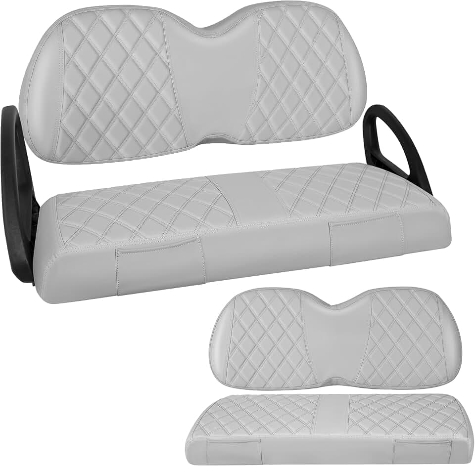 Golf Cart Seat Cover Front and Rear Set for Club Car Tempo Gray