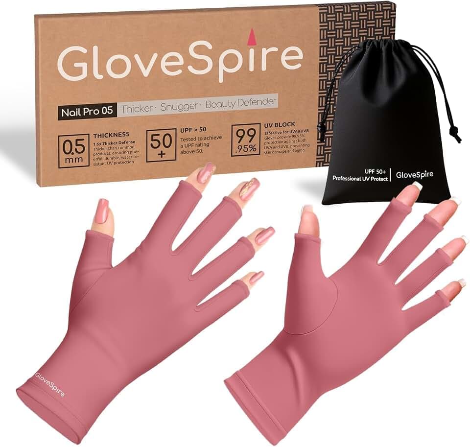 Dickere UPF50+ UV Handschuhe Nägel, Einheitsgröße, Altrosa