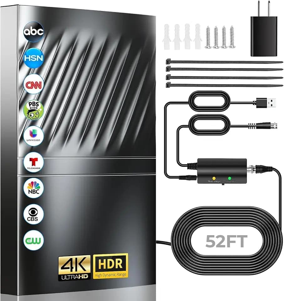6000+ Miles Range TV Antenna, Digital Antenna for Smart TV Indoor Outdoor