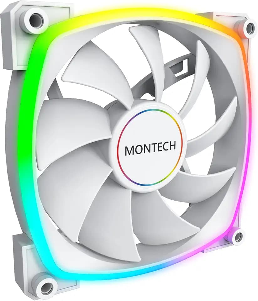 Montech AX 140 ARGB Fan – 1600PWM, High-End Durability, Silent Performance, and Stunning ARGB Design (140mm, White)