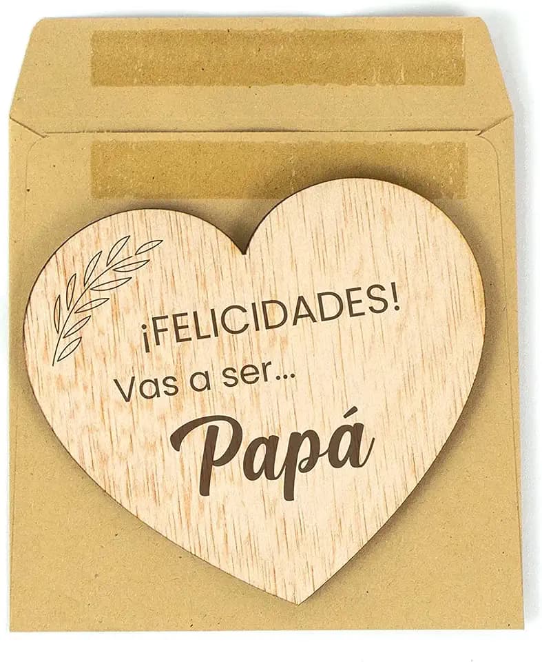CONTRAXT Tarjetas anunciar embarazo madera. Sorpresa anuncio embarazo sorpresa Vas a ser Papa Idea de Regalo original futuro papa padre primerizo bebe (Papa)