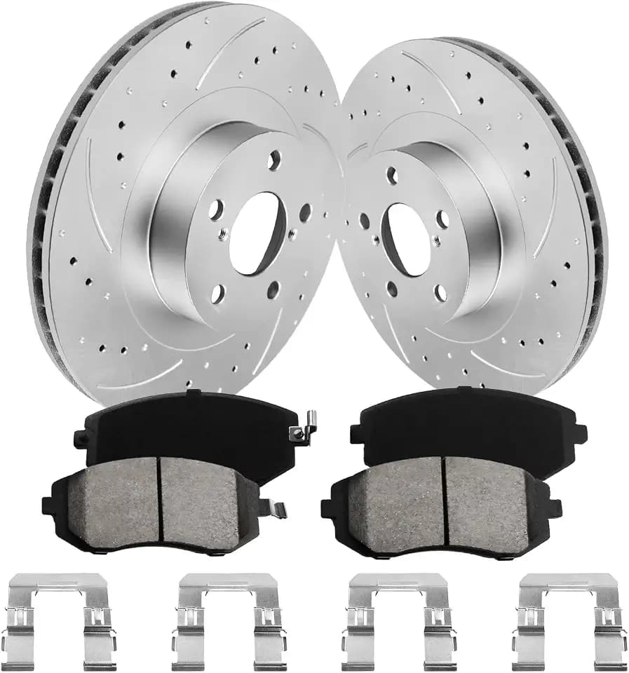 Front Brake Kit, Brake Rotors and Brake Pads Compatible with 2003-2008 Subaru Forester, 2002-2005 Outback, Impreza, Baja, Legacy|Anti-Rust Geomet Coated |293.2mm(11.5in)|Front Brake Rotors