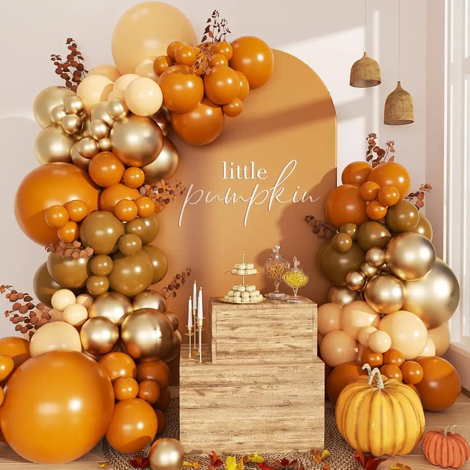 Burnt Orange Fall Balloon Arch Kit for Autumn Baby Shower Decorations