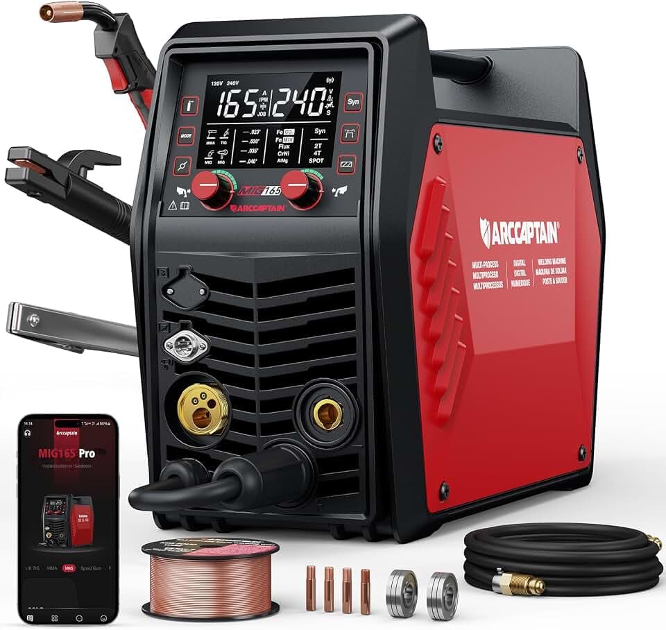 ARCCAPTAIN MIG165 Pro MIG Welder Machine 165A 120V 240V 6-in-1 Multiprocess