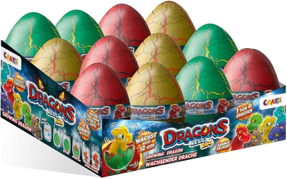 Mini Dragons – 12er-Set Drachen Eier zum Schlüpfen & Wachsen | 6 Verschiedene Drachen Überraschungen | Magisches Dragons Spielzeug | Ostergeschenke Kinder
