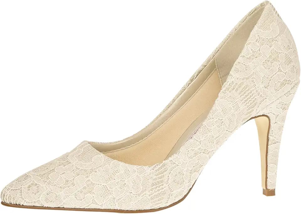 Rainbow Club Brautschuhe Giverney - Damen Pumps Satin Spitze