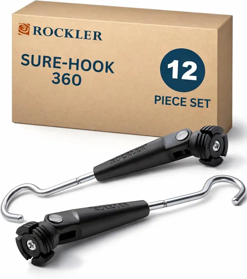 Rockler Sure-Hook 360 Cabinet Door Painting Hangers, 12 Pack, 35mm Fit