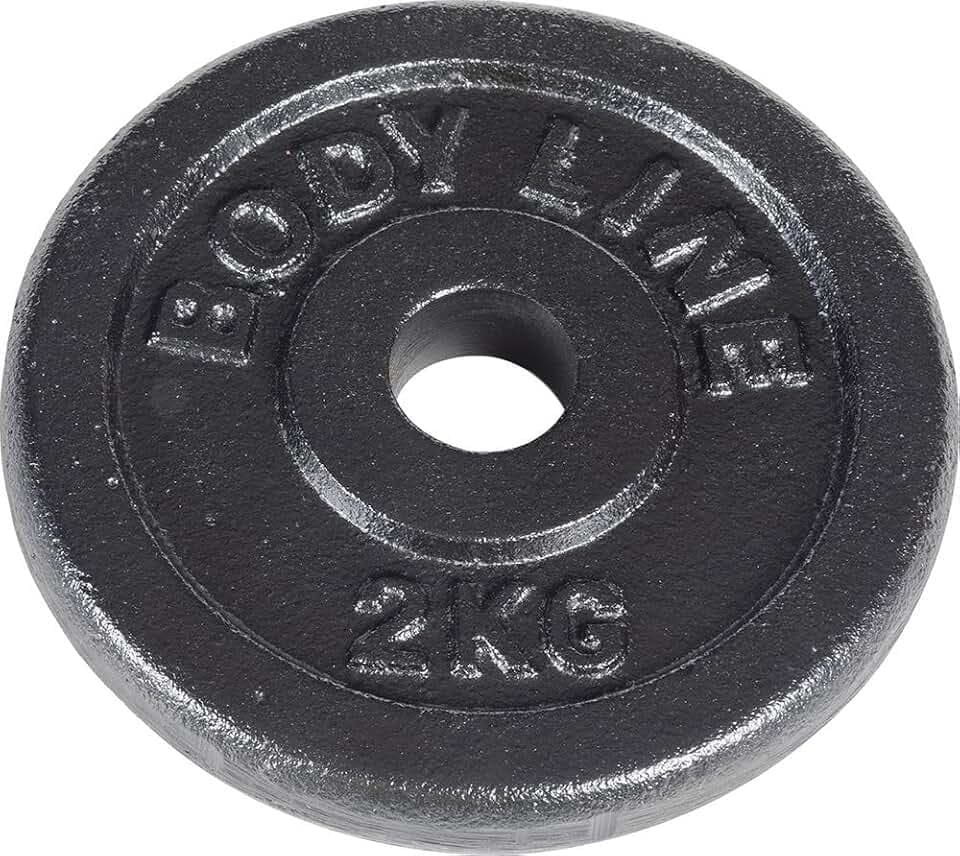 Bodyline schwere Scheibe aus Gusseisen für Langhantel-, Kurzhantel- und Gewichtheben — Durchmesser 25 mm — für Fitnessstudio, Fitness, Heimtraining