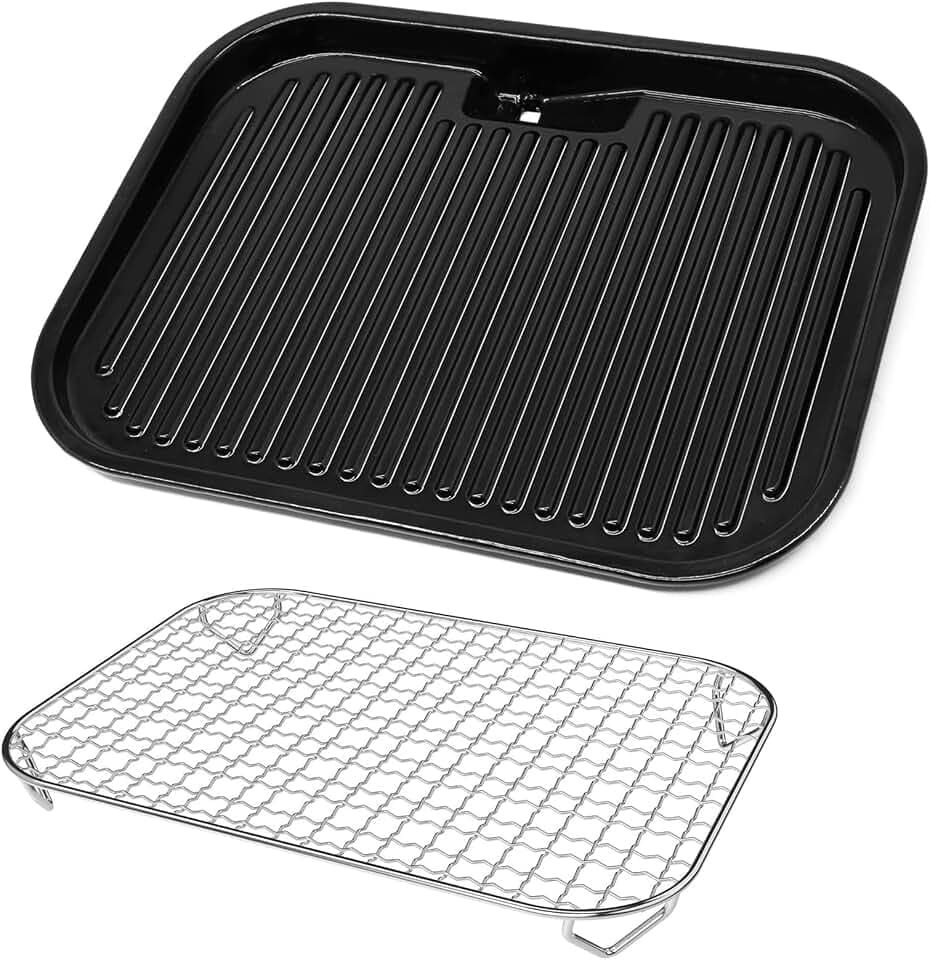 WELL GRILL Antihaft Grillplatte und Grillrost für Ninja Woodfire OG700 Serie, Grillplatte Edelstahl Bratrost Zubehör für Ninja Outdoor OG701UK OG751UKAMZ