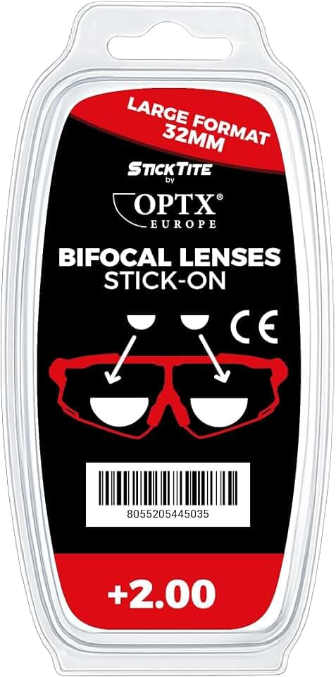 Abnehmbare Bifokalgläser für Presbyopie 32mm für Tauchmasken, normale und Sportbrillen (+1.25)