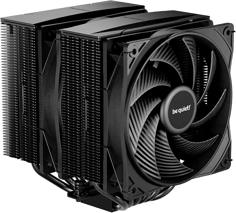 be quiet! Pure Rock Pro 3 Black CPU Air Cooler | 6 High Performance 6mm Heat Pipes with HDT Technology | 120mm Quiet PWM Fan | AMD:AM4 AM5/Intel LGA 1700/1150/1151/1200 | Black | BK042