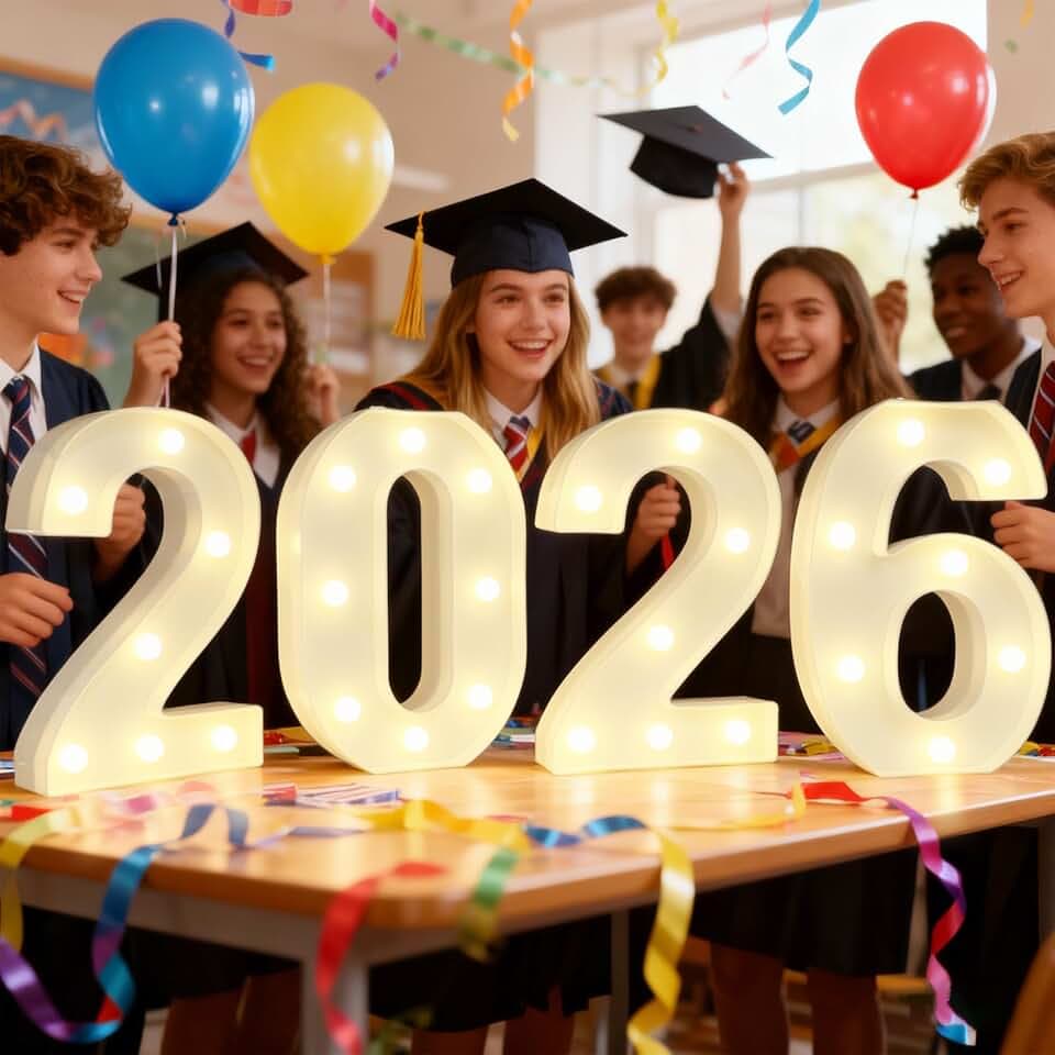 Pooqla Graduation Decorations 2026, Marquee Light Up Numbers for 2026 Graduation Decorations, Class of 2026 Decoration for High School Seniors College Classroom Graduation Party Decoration, Warm White