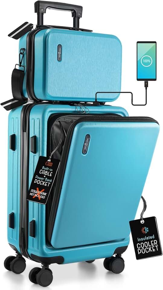 TRAVELARIM 20 Inch Carry On Luggage 22x14x9 Airline Approved Suitcase