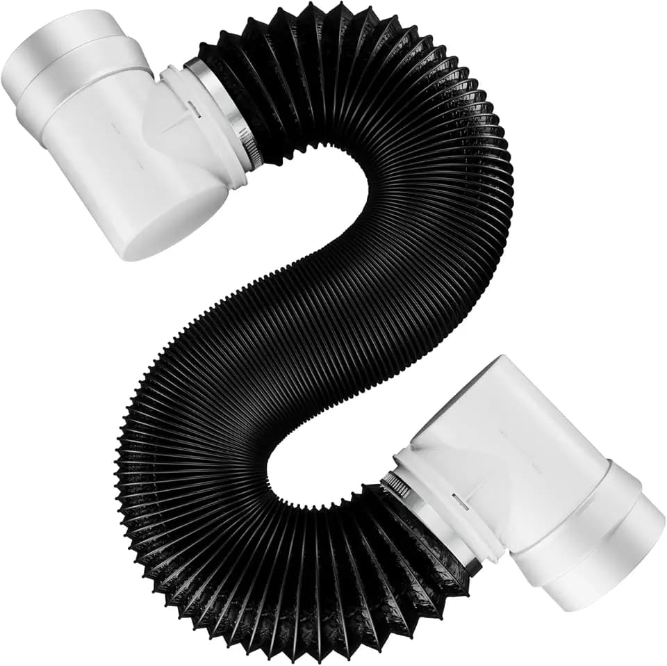 Hon&Guan Dryer Vent Hose, 4 Inch 8Ft Duct Space‑Saving for Clothes Dryer
