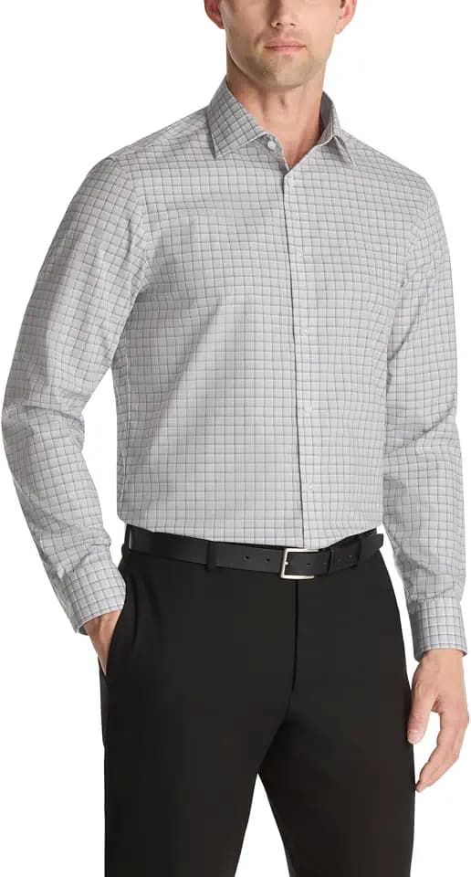 Calvin Klein Men's Dress Shirt Non Iron Stretch Slim Fit Check