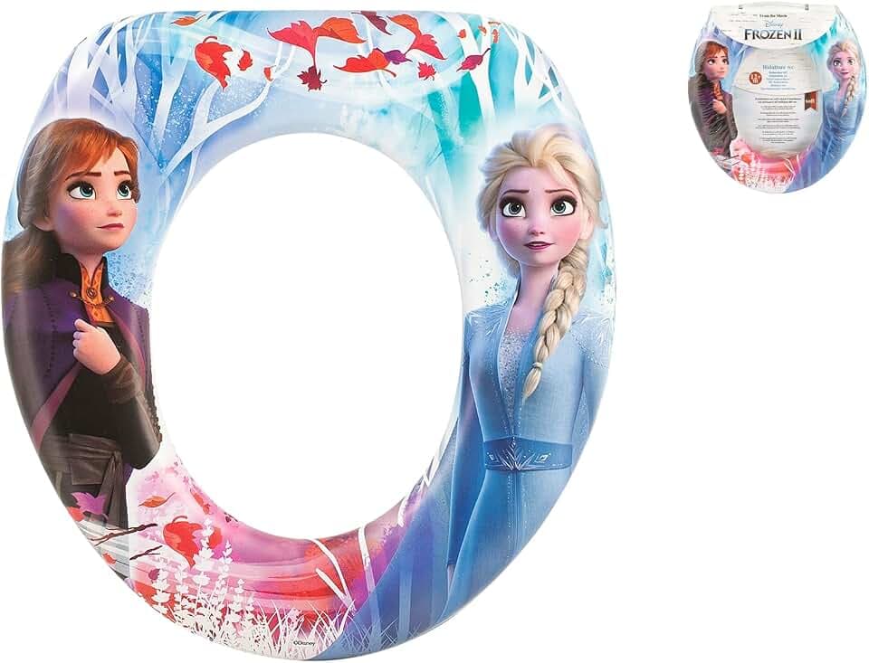 LULABI DISNEY FROZEN 2 - Kinder-Toilettensitz, Disney Ersatz-Töpfchensitz, ergonomischer Kindersitz mit Rückenlehne, rutschfest, anatomisch, leicht zu reinigen, 28 x 30 cm - Bunt Mehrfarbig