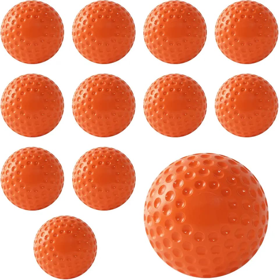 Dimpled Softballs 11 Inch Pitching Machine Softballs for Hitting and Fielding Practice12PACK （one Dozen）