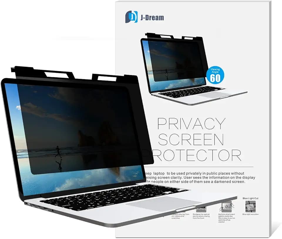 Hanging 15.6 Inch Laptop Privacy Screen, Anti-Glare Blue Light Filter