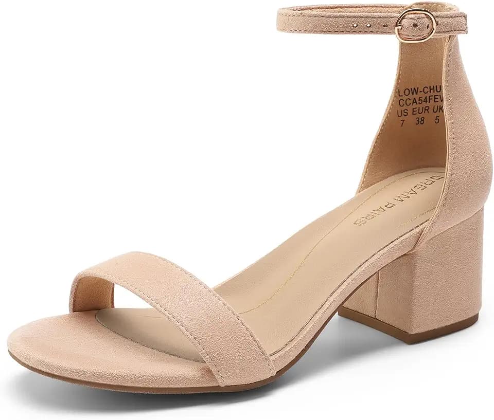 DREAM PAIRS Women's Comfort Low Block Heel Sandals