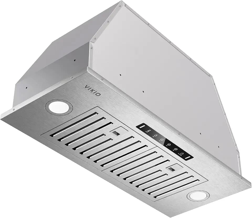 VIKIO HOME Built-in/Insert Range Hood 30 Inch, 980 CFM Hood Vent for Kitchen, Ducted/Ductless Convertible Duct, Stainless Steel Kitchen Vent Hood with Gesture & Touch Control, 2 Baffle Filters