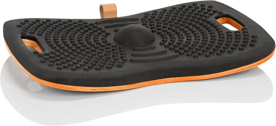 hjh OFFICE 830041 Balance Board ACTIV Holz Wackelbrett mit PU-Schaum, Fitness Balancierbrett für Arbeiten im Stehen