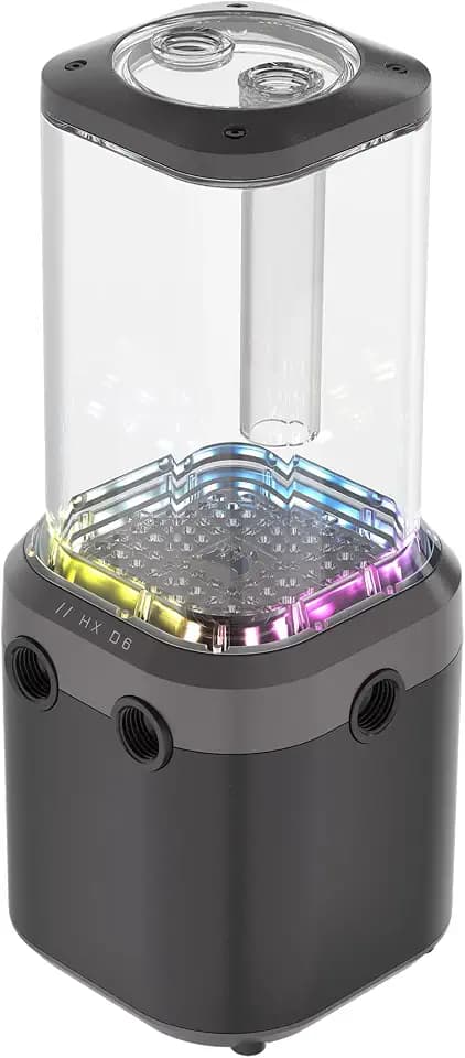 CORSAIR iCUE Link XD6 RGB Elite Pump/Reservoir Unit – FlowDrive Max Pump, Built-in Temperature Sensor, 22 Addressable RGB LEDs, 440ml Transparent Nylon Reservoir – Stealth Gray