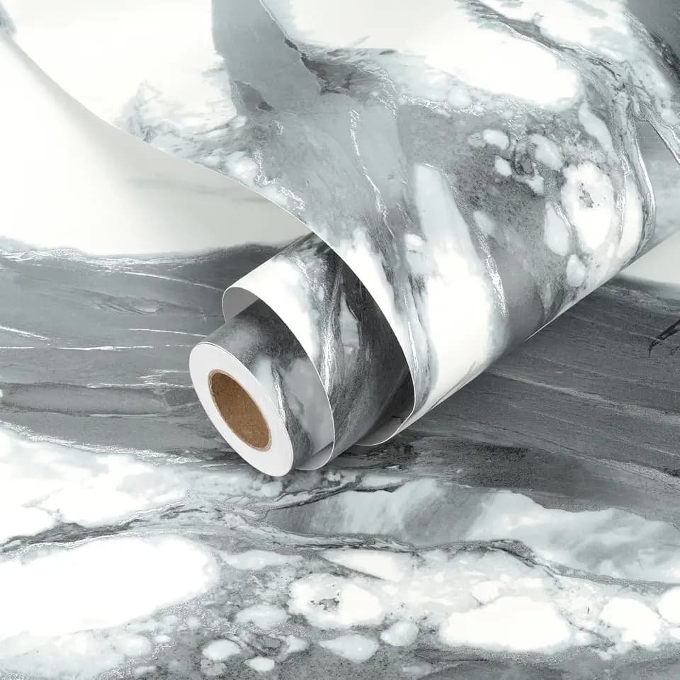 Grey White Marble Contact Paper Peel and Stick Kitchen Countertop