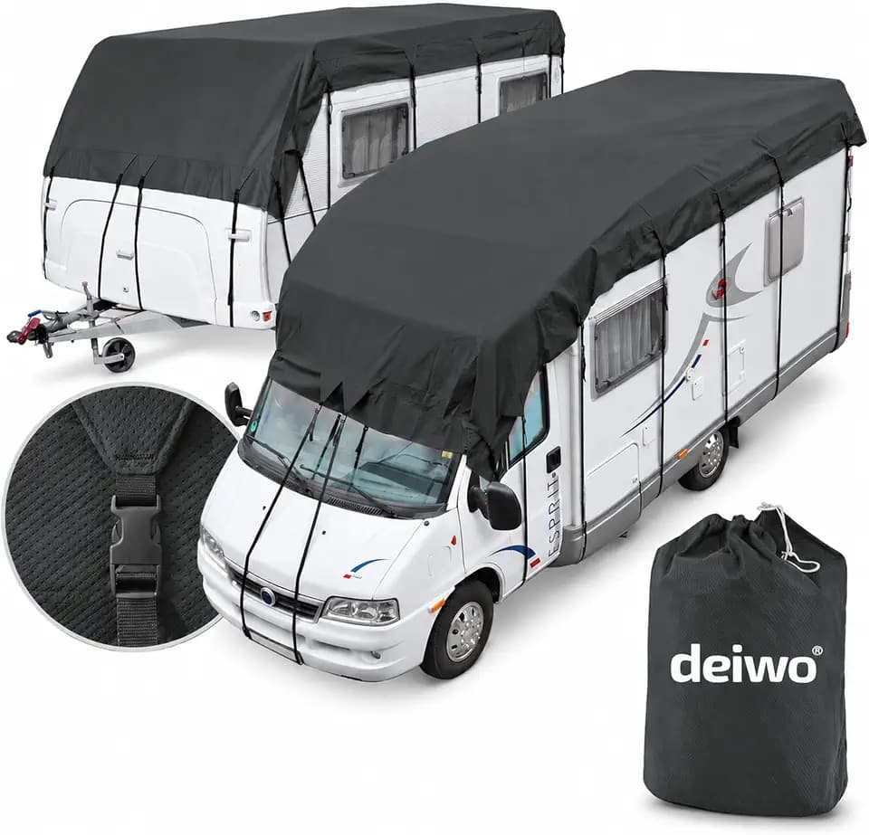 deiwo Dachschutzplane Wohnwagen Wohnmobil Caravan, wetterfest, 7 x 3 m
