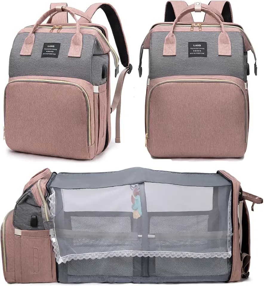 houscly Diaper Bag Backpack with Changing Station, 25L Large Capacity