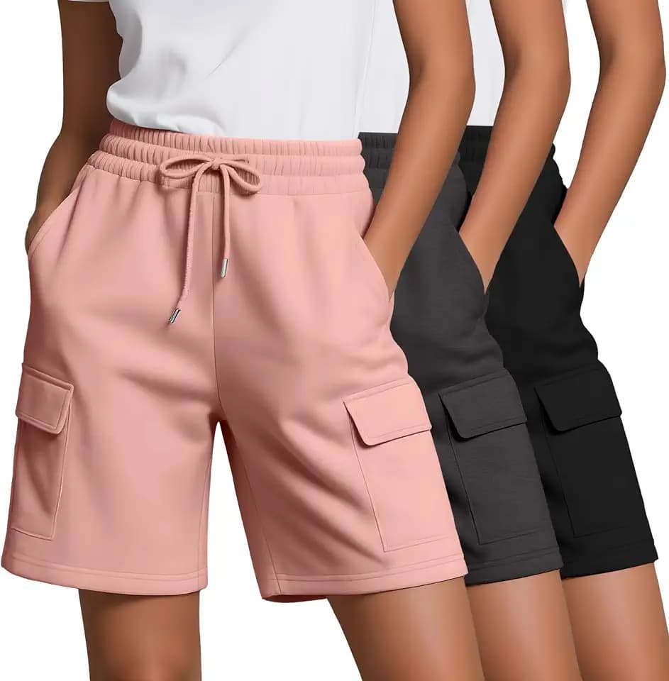 Neer 3 Pack Women's Bermuda Shorts with 4 Pockets