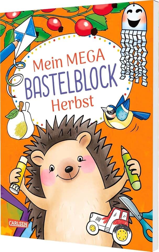 Mein MEGA Bastelblock: Herbst: Für Kinder ab 5 Jahren mit buntem Bastelpapier zum Schneiden, Malen und Kleben