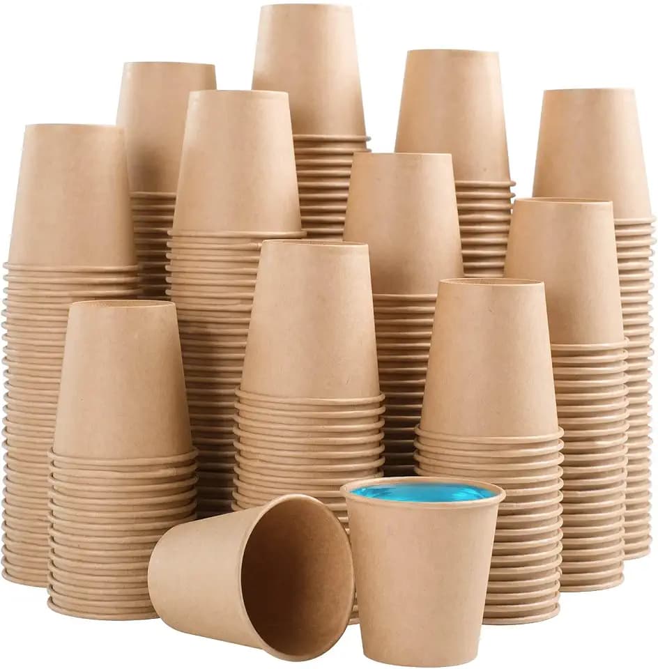 BYSNOW 400 Pack 3 oz Kraft Paper Cups, Small Disposable Bathroom Cups