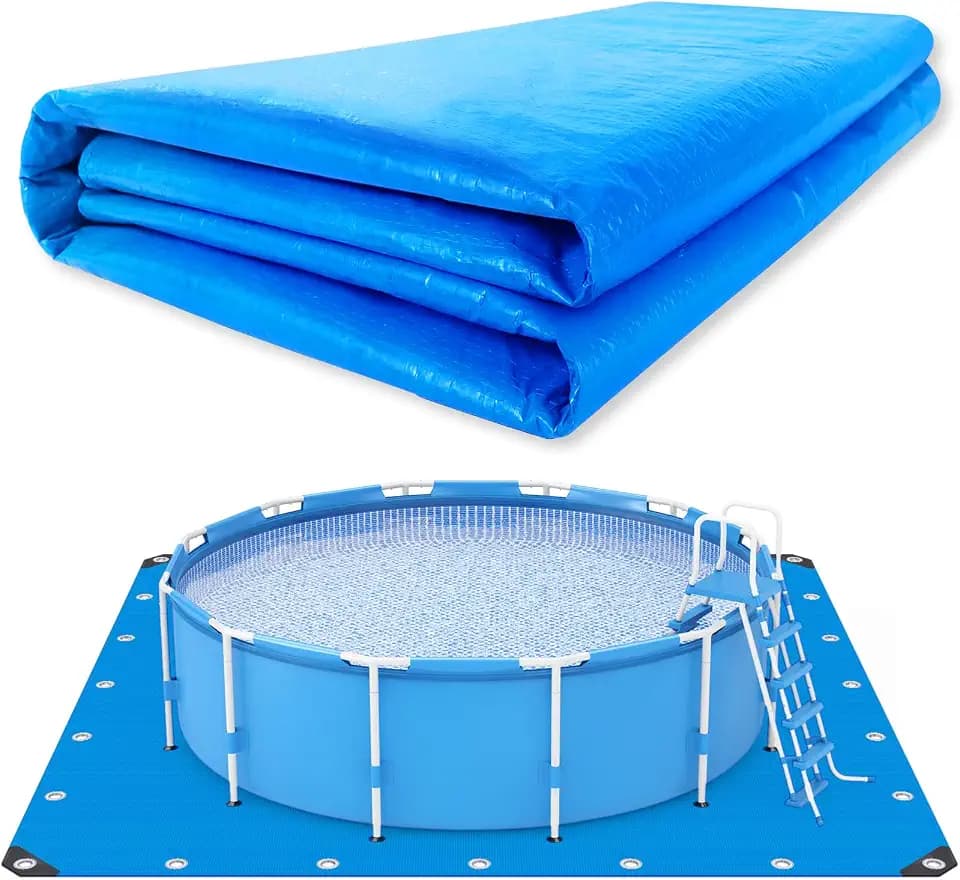 12 x 12 Ft Swimming Pool Ground Cloth Square Swimming Pool Tarpaulin Tarp